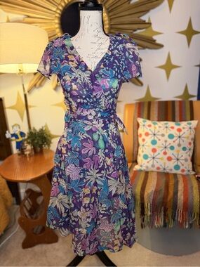 “Young & Now” Montgomery Ward 1970’s Floral Wrap Summer Dress